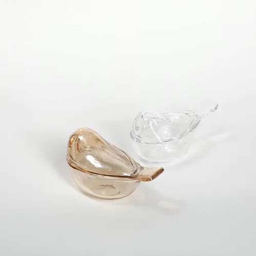 Miniatura 8 de Yooloks Pequeño organizador de joyero, organizador de aretes en forma de pájaro, cajas de cristal para baratijas decorativas con tapa para niñas
