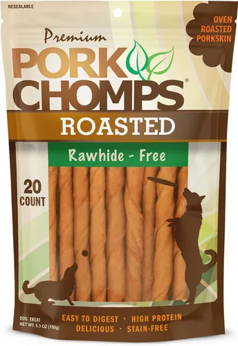 Miniatura 11 de Pork Chomps Masticables de piel de cerdo horneada para perros, mini giros de 5 pulgadas, 30 unidades, envoltura con sabor a pepperoni, golosinas