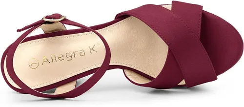 Miniatura 4 de Allegra K Sandalias de tacón grueso con plataforma para mujer