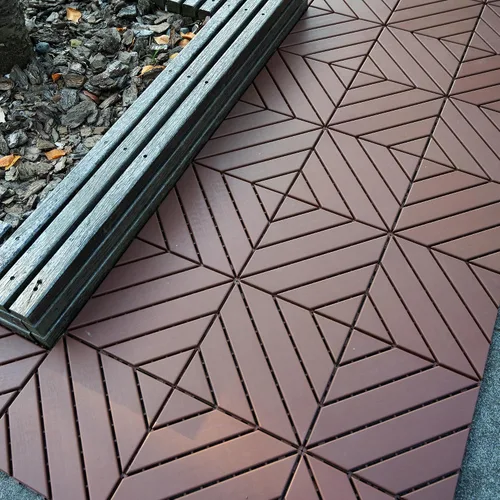 Miniatura 6 de Azulejos de plástico entrelazados para todo tipo de clima, paquete de 44 azulejos de patio de 12 x 12 pulgadas, impermeables, de plástico