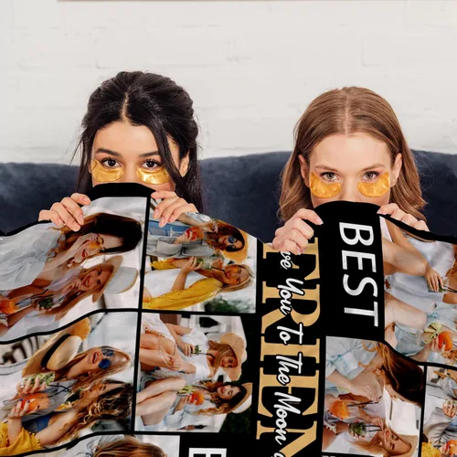 Miniatura 4 de Envío al día siguiente, regalos de cumpleaños para mejores amigas, manta personalizada con fotos, regalos de manta para mejores amigas y BFF, regalo