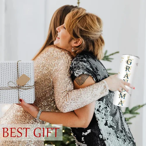 Miniatura 6 de Regalos de Navidad para Abuela Grandmother Grammy Cumpleaños Día de la Madre Regalo de Nieto Nieta - Vaso Térmico de Acero Inoxidable Café Aislado