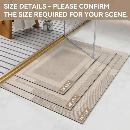 Miniatura 2 de YDKGL Alfombra de Baño Antideslizante, Respaldo de Goma Ultra Delgada Alfombras de Baño que Caben Debajo de la Puerta Secado Rápido Súper Absorbente
