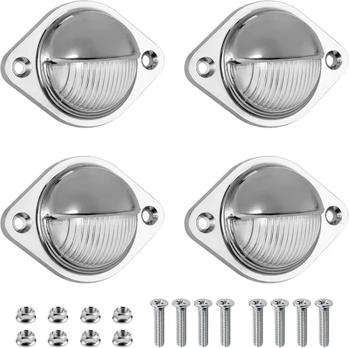 Miniatura 9 de Justech 2 luces LED para placa de matrícula de 3 luces impermeables, resistentes a los golpes, 12 V 24 V para camiones, SUV, remolques, caravanas
