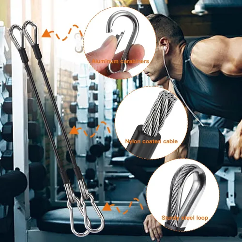 Miniatura 2 de 2 piezas de extensión de cable para gimnasio, accesorios de reemplazo para máquina de cable, accesorios de polea de cable para gimnasio - cuerda