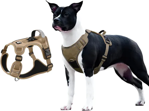 Miniatura 12 de Arnés para perro sin tirones con soporte para Airtag para perros de tamaño mediano, ajustable, a prueba de escapes, sin estrangulamiento y chaleco
