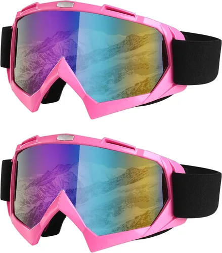 Miniatura 12 de LJDJ Gafas de esquí, paquete de 2 gafas de snowboard para nieve, antivaho y protección UV, visión amplia para hombres, mujeres y adultos