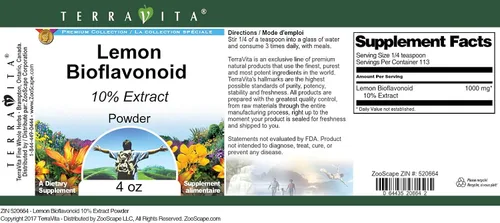 Miniatura 3 de Bioflavonoide de limón 10% en polvo (4 oz, ZIN: 520664)