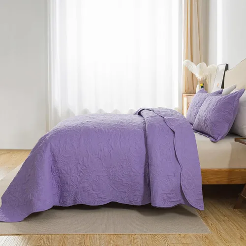 Miniatura 176 de HoneiLife - Juego de colcha de tamaño Queen, juego de ropa de cama de pana bordada de 3 piezas, colcha de lujo, ligera, cálida, para todas las Pana
