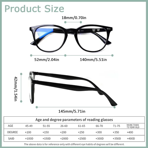 Miniatura 2 de Henotin - Paquete de 6 lentes de lectura para hombres y mujeres, con bloqueo de luz azul, elegantes, para computadora, con estuche de cuero Mezcla