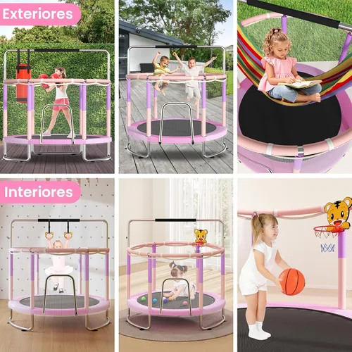 Miniatura 4 de Trampoline for Kids, Upgrade Full Anti-Rust 440lbsToddler Trampoline with Net,Upgraded Ring Legs with Adjustable Gymnastics Bar&Toys, Gifts for Ages