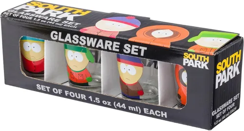 Miniatura 9 de Silver Buffalo South Park con Stan, Kenny, Cartman y Kyle - Paquete de 4 mini vasos de 1,5 onzas Personajes principales de South Park