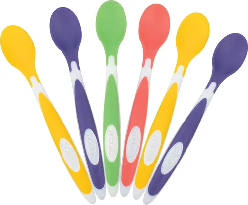 Dr. Brown's cucharas para niños pequeños con punta suave, paquete de 6, multicolor