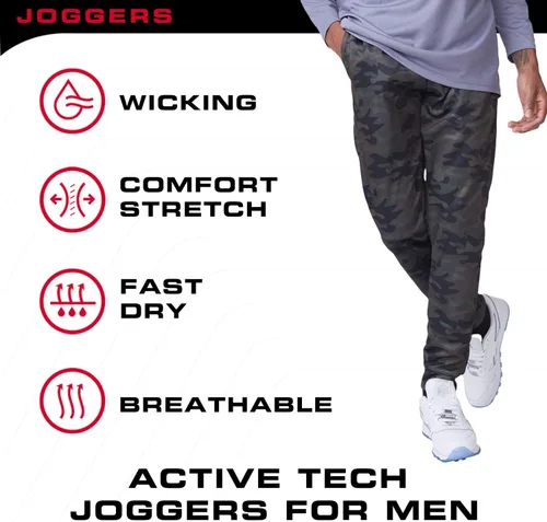 Miniatura 6 de Ultra Performance 3 Pack Mens Joggers Mens Athletic Sweatpants with Pockets for Men, Small - 3X