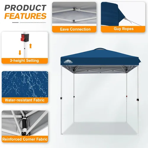 Miniatura 126 de EAGLE PEAK Tienda de campaña desplegable con bolsa de transporte con ruedas, 8 estacas, 4 cuerdas, 4 bolsas de peso, toldo de tienda de campaña