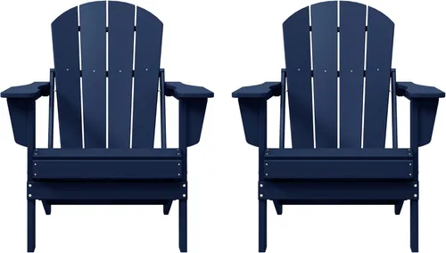 Miniatura 29 de HDPE Laguna Silla Adirondack plegable de polietileno (juego de 2), teca