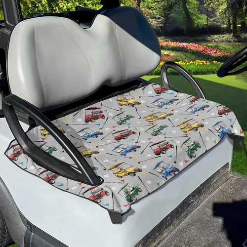 Miniatura 40 de Suobstales Fundas de Asiento para Carrito de Golf/Toalla de Asiento, Almohadillas de Asiento Transpirables para Carrito de Golf, Manta para Club