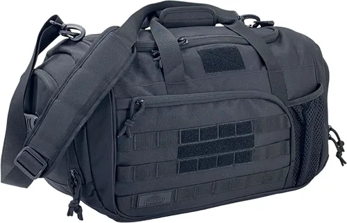 APRlLBAY - Bolsa de lona militar de gran capacidad de 43 litros, bolsa táctica de gimnasiofin de semana para hombres y mujeres (negro azabache)