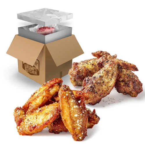 Miniatura 11 de Grumpy Butcher Heritage - Alitas de pollo cocinadas y aptas para microondas, paquete de 2 (20 onzas cada una), con ajo y parmesano de primera