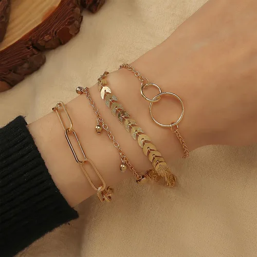 Miniatura 43 de Long tiantian Pulsera de oro gruesa para mujer, pulseras de oro delicadas, pulseras para mujer, pulseras apilables de eslabones de cadena