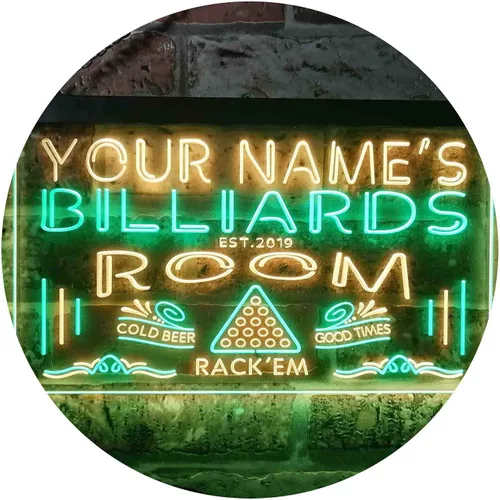 Miniatura 24 de ADVPRO Letrero de neón LED de un solo color personalizado con temática de billar, sala de billar, 12 x 8.5 pulgadas, st4s32-pj1-tm-b
