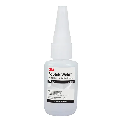 3M Scotch-Weld - Adhesivo instantáneo súper rápido SF20, transparente, 0.71 onzas, 1 botella, crea un enlace fuerte, duradero y duradero