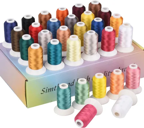 Simthread 32 Madeira Colores Poliéster Bordado Máquina Hilo Kit 500M (550Y) Similar a Madeira Robinson-Anton Color - Colores Surtidos 3 Surtido de