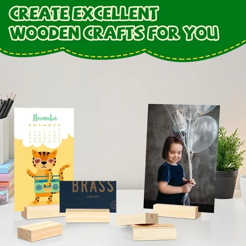 Miniatura 5 de 15 soportes de madera para números, soporte de madera para tarjetas, soporte para fotos, soporte acrílico para ceremonia, fiesta de cumpleaños