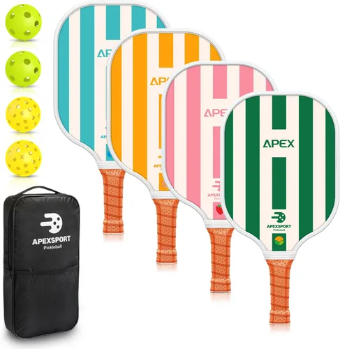 Miniatura 9 de Pickleball Paddles Set of 2/4, USAPA Approved Lightweight Fiberglass Pickleball Set with 4 Pickleballs, 1 Pickleball Sling Bag, Pickleball Gifts for