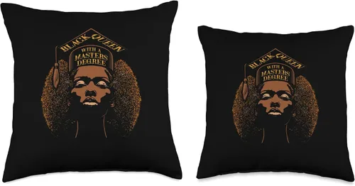 Miniatura 3 de Black African American Pride Graduate Black Queen Degree, Masters - Almohada de graduación, 16 x 16 pulgadas, multicolor