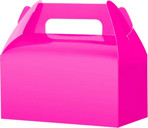 Miniatura 11 de UnicoPak Paquete de 30 cajas de regalo de fiesta a dos aguas rosadas, cajas de bolsas de regalos para golosinas, galletas, dulces, ideales