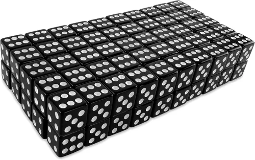 Miniatura 2 de Super Z Outlet Dados negros estándar de 0.630 in con puntos blancos para juegos de mesa, actividad, recuerdos de fiesta, regalos de juguete