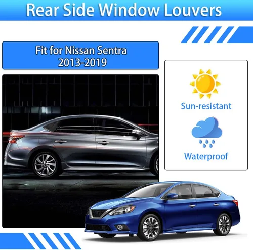Miniatura 3 de para Nissan Sentra 2013-2019 Accesorios Exteriores Deportivos Persianas de Ventanas Laterales Traseras del Coche Rejillas de Ventilación Cubiertas