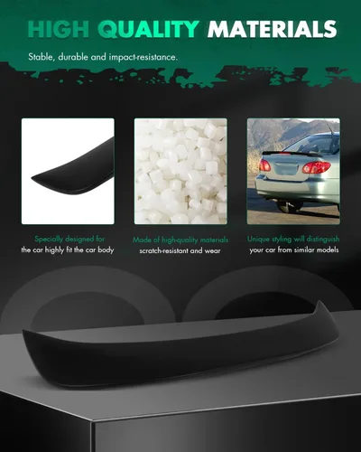 Miniatura 4 de SCITOO Alerón de alerón ABS para Toyota Corolla 1998-2002 negro mate trasero alerón de maletero