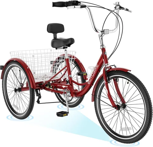 ABORON Triciclo para adultos, bicicleta de 3 ruedas para adultos, triciclo para adultos, llantas de doble pared, triciclo para mujeres y hombres,