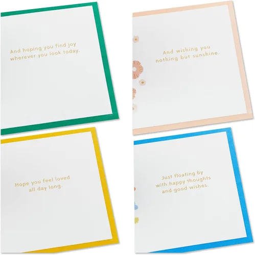 Miniatura 4 de Hallmark Tarjetas desplegables Signature Paper Wonder para pensar en ti, solo porque (4 tarjetas: colibrí, flores, árbol, mariposas)