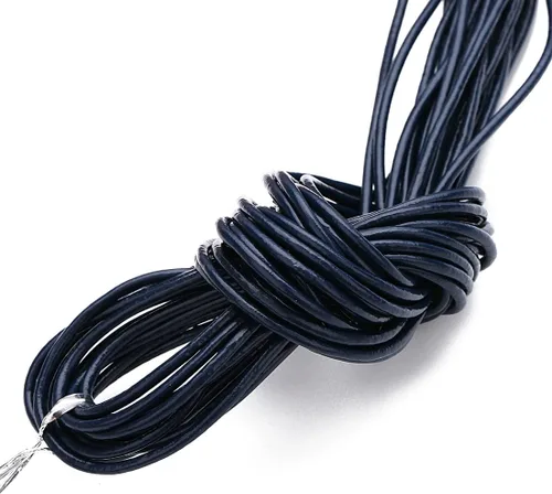 Miniatura 24 de Cuerda redonda de cuero real de 21 yardas, cuerda trenzada de cuero genuino para hacer joyas, collares, pulseras, cordones de zapatos, correas