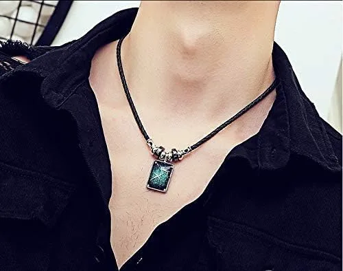 Miniatura 3 de Juego de 2 pulseras y collar del zodiaco para hombres, joyería de signo del zodiaco, constelaciones de cuero, pulsera del zodiaco para hombres