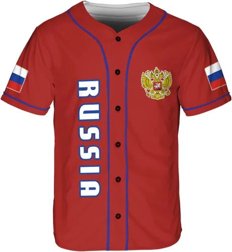 Miniatura 2 de Podagree - Camiseta de béisbol personalizada de Rusia, con la bandera rusa orgullosa, camiseta de escudo de armas ruso, regalo para hombres y mujeres
