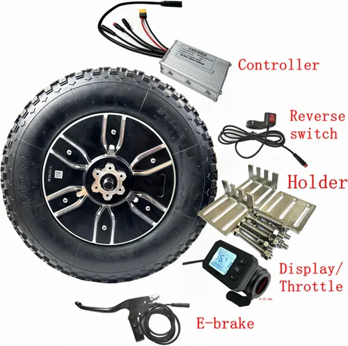 Miniatura 2 de Kit de motor eléctrico de carretilla 400-8 pulgadas para jardín de acarreo de neumáticos 3.1 mi/h-4.3 mi/h Velocidad 36V350W 100N.M Torque Función