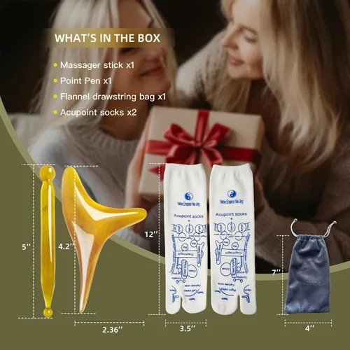 Miniatura 6 de Juego de calcetines de reflexología con herramienta de masaje de acupresión triangular, alivio de fascitis plantar para dolor de talón, tensión