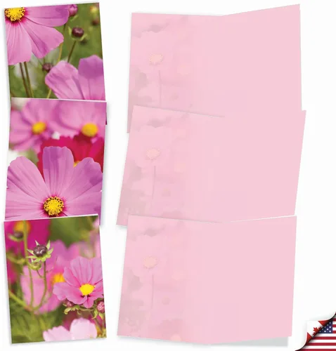 Miniatura 2 de The Best Card Company - 10 tarjetas de notas en blanco con flores (4 x 5.12 pulgadas) - Tarjetas de notas florales, surtido en caja para todas