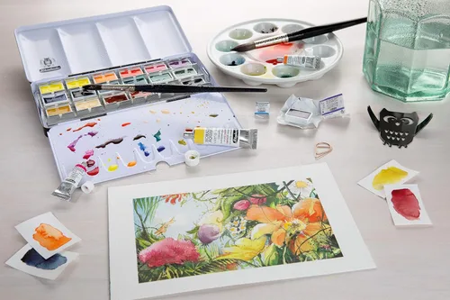 Miniatura 5 de Schmincke - Caja de color HORADAM AQUARELL con 12 mejores acuarelas, 74312097, caja de metal, juego de pintura, 12 x 1/1 sartenes