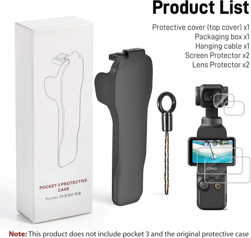 Miniatura 7 de DJI Osmo Pocket 3 - Funda protectora para lente de pantalla, 3 ranuras de almacenamiento de filtro CPL/ND, protege el cardán de impactos, compatible