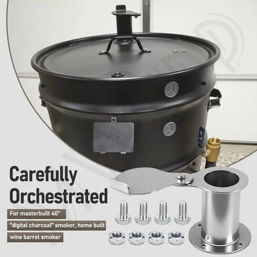 Miniatura 6 de Ventilación con brida de lágrima de 2 pulgadas para salida de tapa de fumador de tambor feo UDS, amortiguador de pila de humo para ahumador