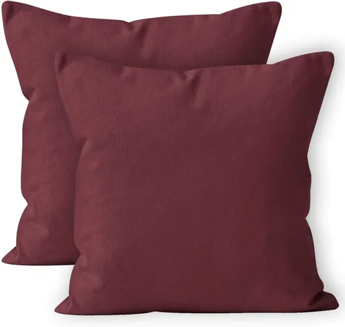Miniatura 43 de Encasa XO Juego de 2 fundas de almohada de 12 x 12 pulgadas, color beige, sin rellenos, fundas de almohada de algodón para sala de estar, cama