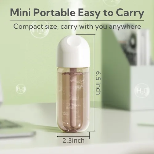 Miniatura 6 de Humidificador portátil pequeño con boquilla doble, humidificadores grandes de niebla fría, puertos de pulverización dobles, protección contra
