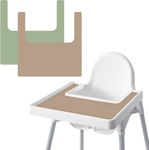 Miniatura 11 de Mantel individual para silla alta IKEA Antilop para bebé, paquete de 2 unidades, resistente a las manchas, antideslizante, de silicona, para silla