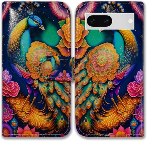 Miniatura 12 de Bcov Pixel 7a - Funda de piel con tapa y función atril para Google Pixel 7a, diseño de flores y mariposas azules Mariposa Azul Flores Rosa
