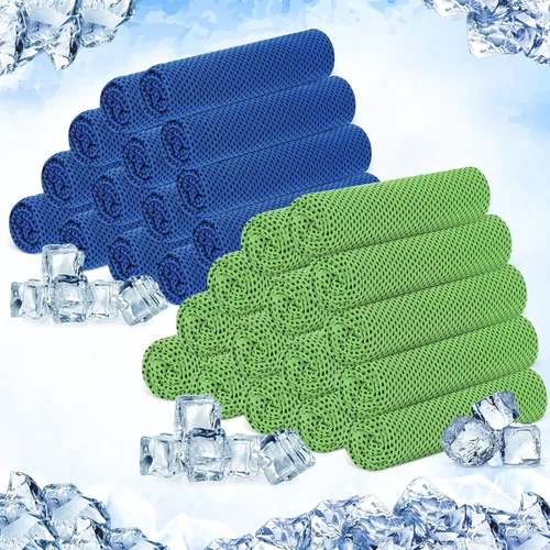 Miniatura 31 de Hosuly Paquete de 30 Toallas Refrescantes, 40"x12" Hielo Transpirables Suaves Frías Paño de Sudor Microfibra Paños de Entrenamiento para Gimnasio